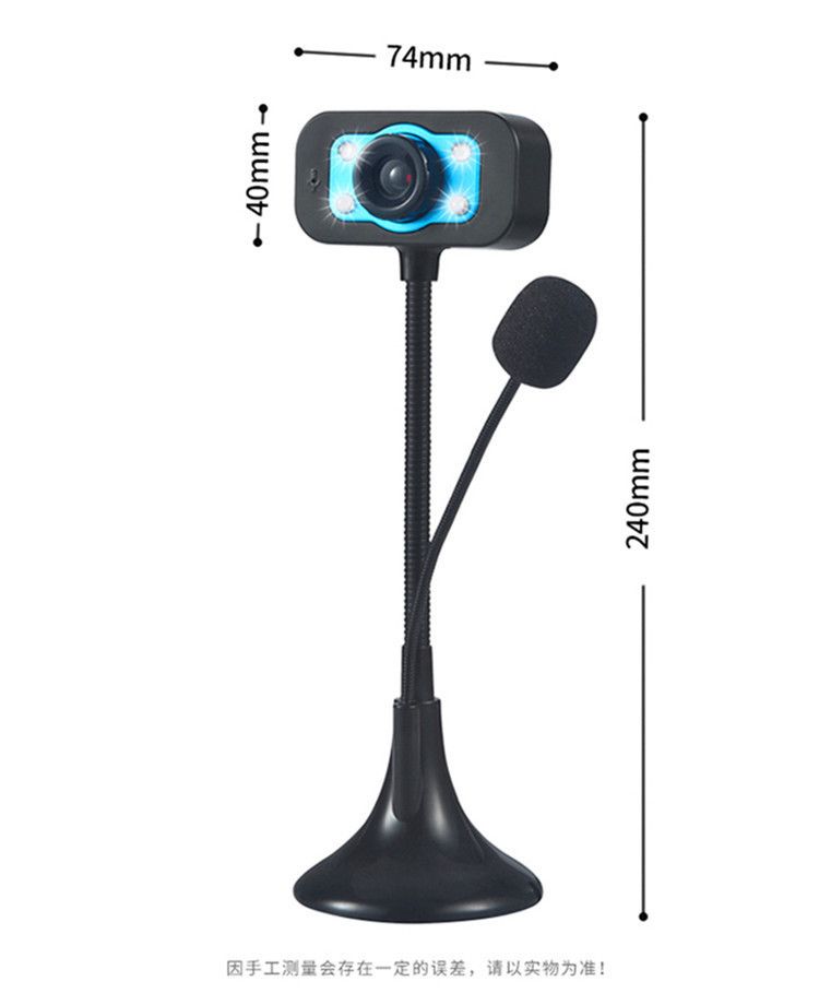 HD-USB-Webkamera mit Mikrofon und Nachtsichtbeleuchtung
