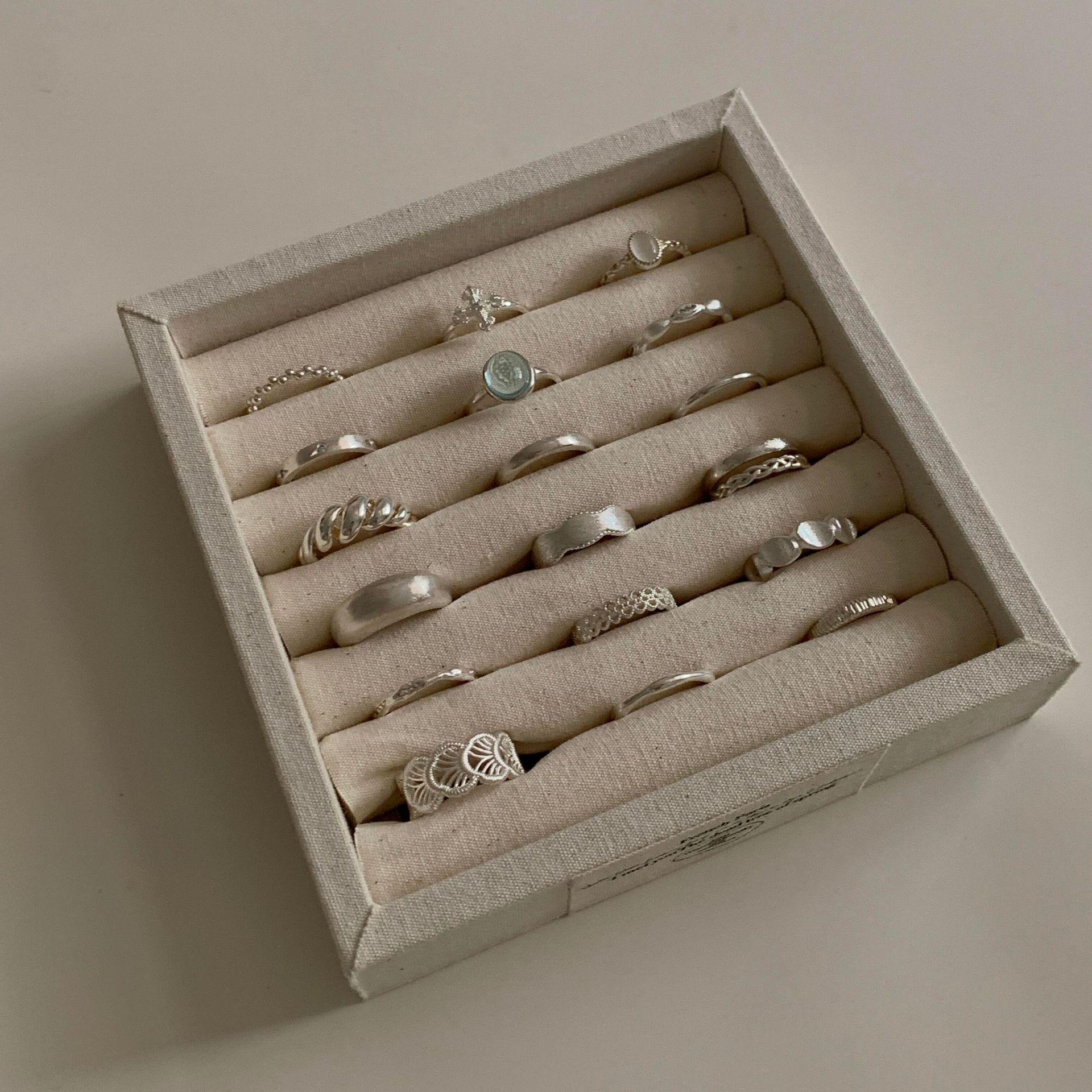 S925 pure silver women's ring open adjustable minimalist