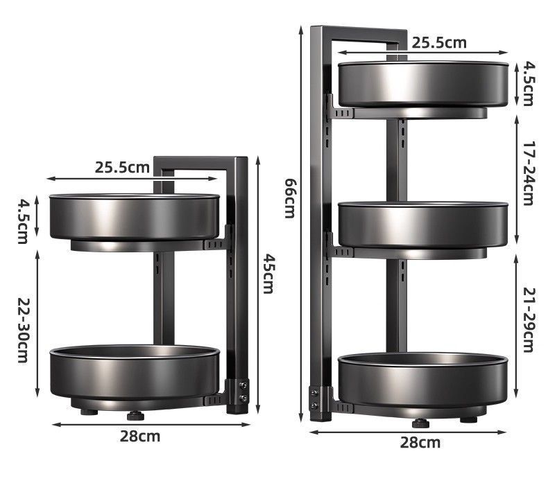 Rotating seasoning rack, multifunctional kitchen countertop organizer
