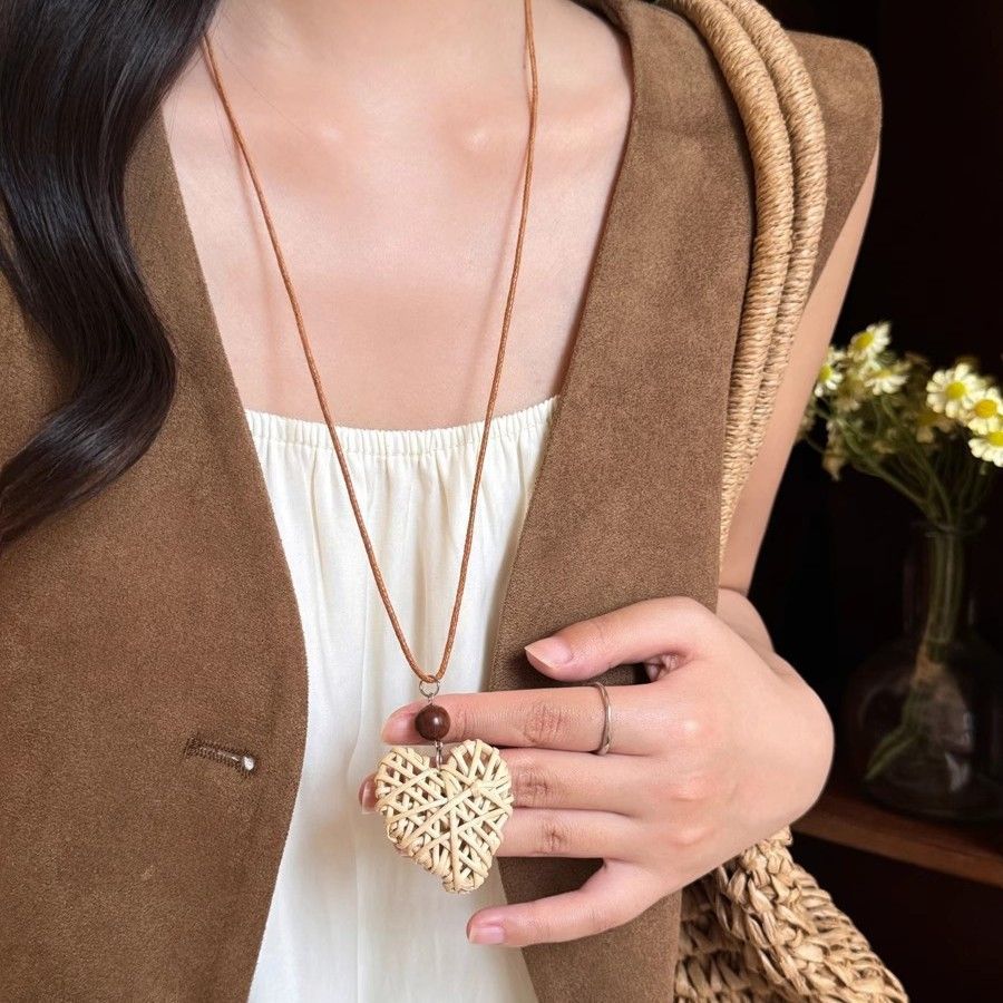 Ethnic style necklace, long sweater chain, women's accessory