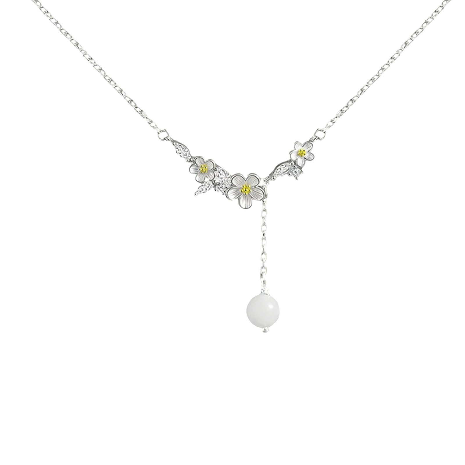 Moli Halskette Damen, S999 Sterlingsilber, Jasmin-Anhänger