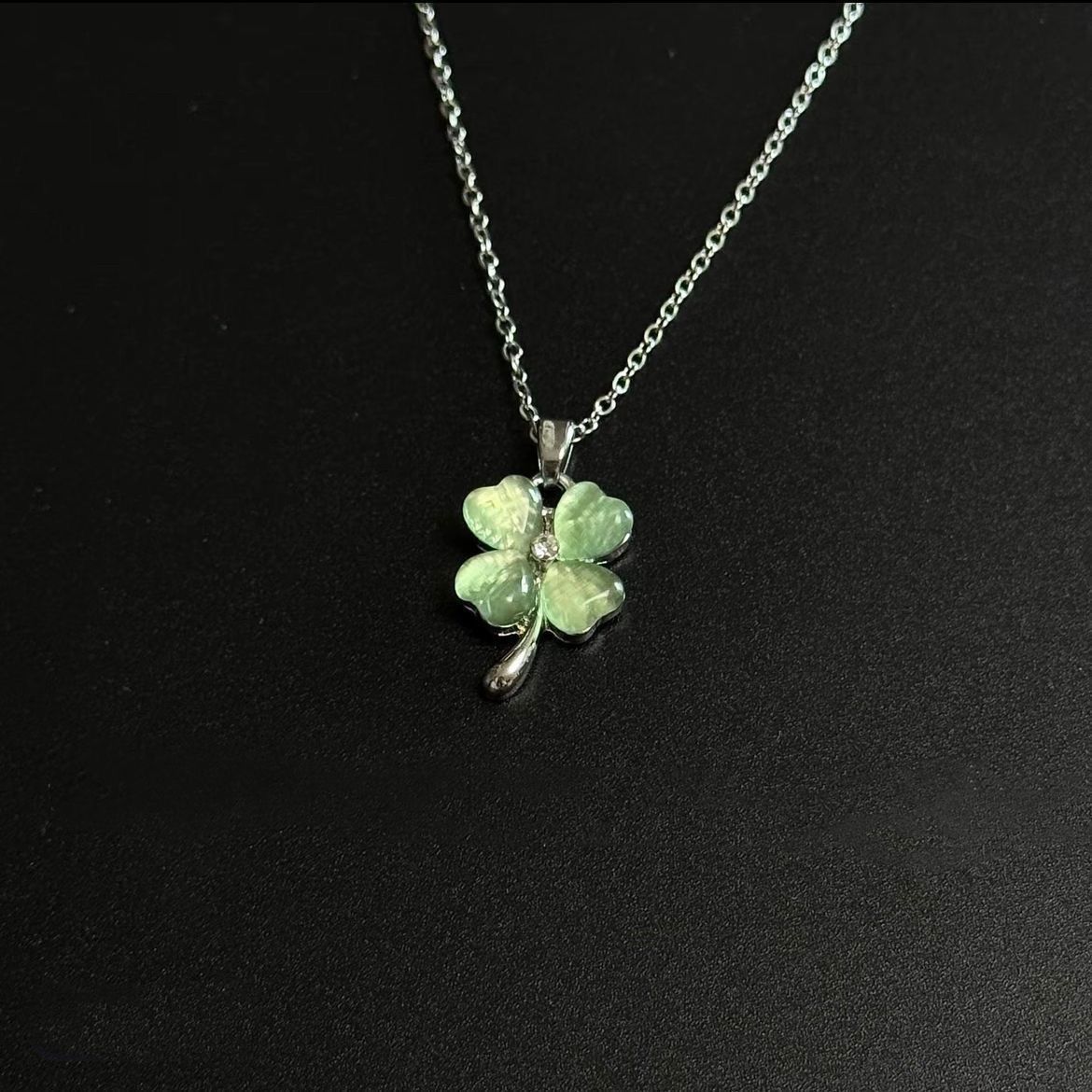 Korean-style pink small flower necklace women