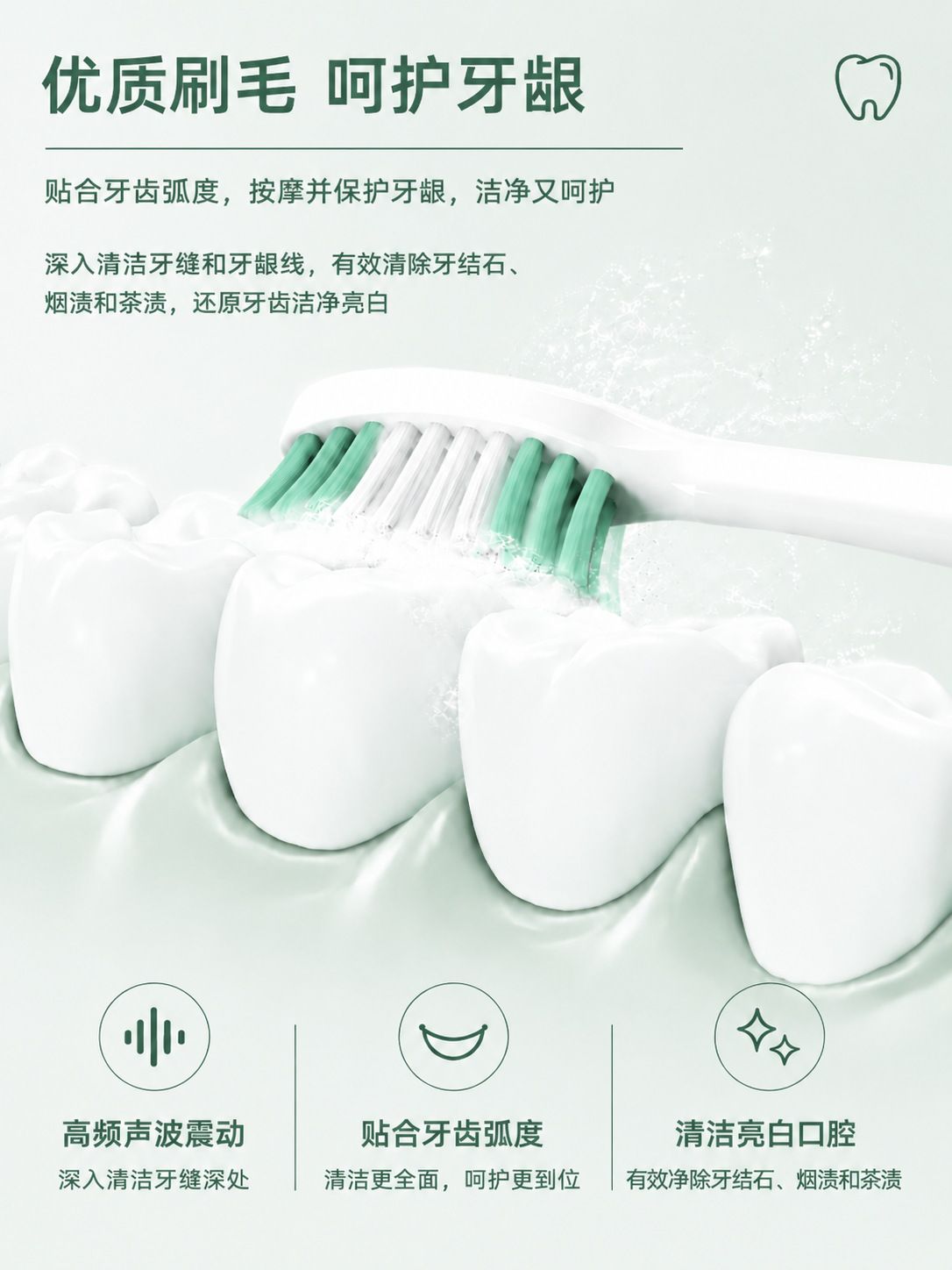 Home ultrasonic teeth cleaner, 5-speed, 2-in-1 tartar removal