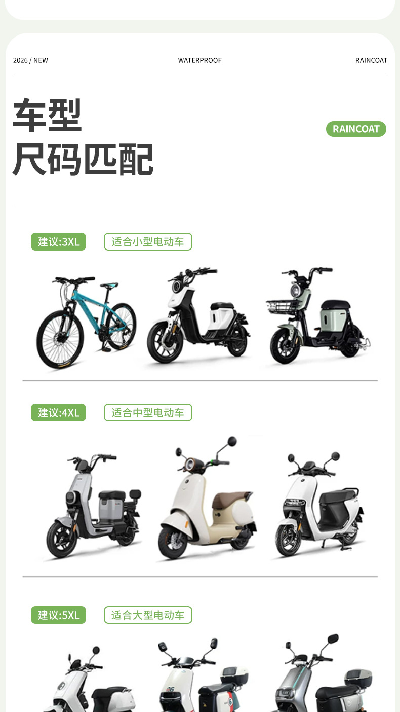 E-Scooter Regenmantel, Ein- und Doppelnutzer, dick, Ganzkörper