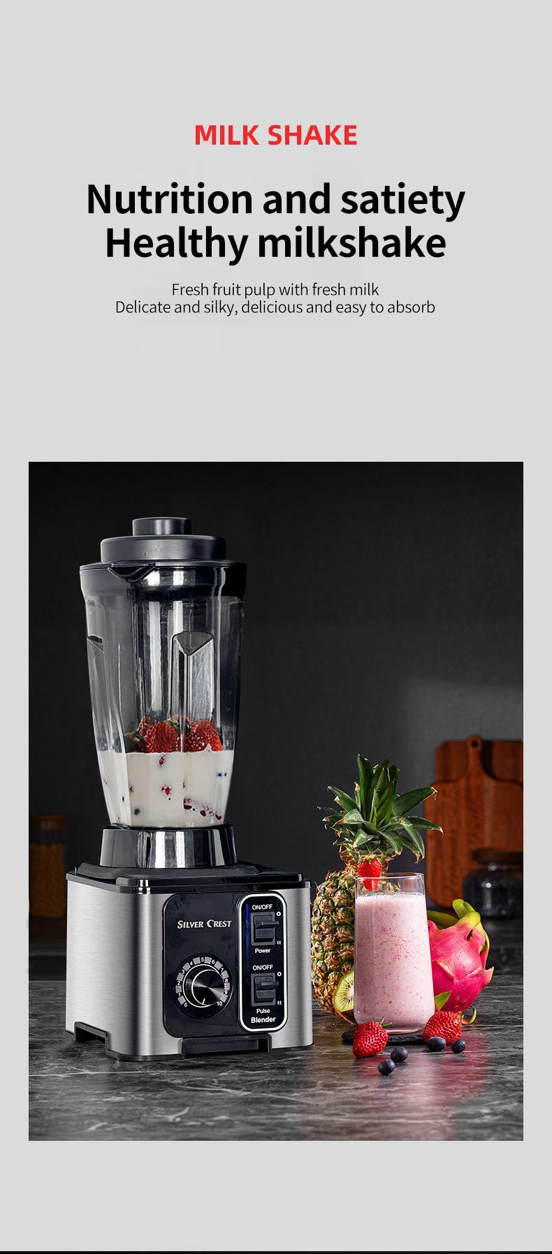 Paslanmaz Çelik Blender, 3/6/8 Fonksiyonlu Mutfak Robotu