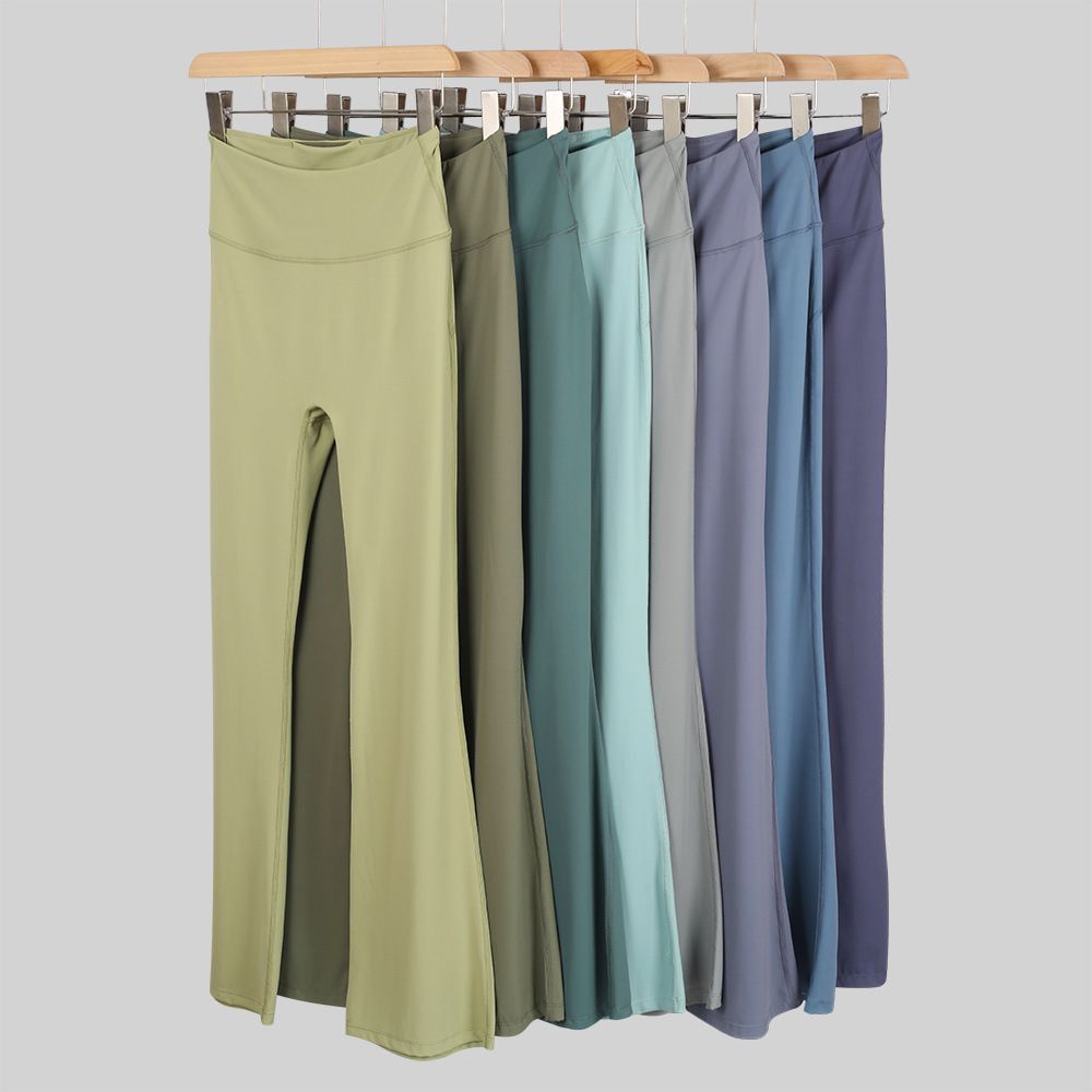 LU outdoor yoga pantolonu, yüksek bel, paça genişleyen, hızlı kuruyan