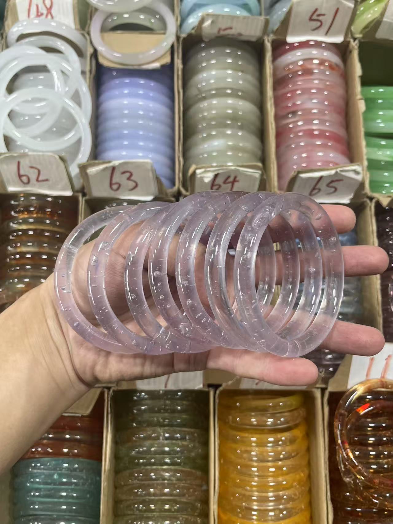 Fabrika doğrudan satış 10m emperyal yeşim bileklik 60 halka yeni Çin tarzı yeşim bileklik antik tarz Hanfu aksesuarı el takısı canlı tedarik