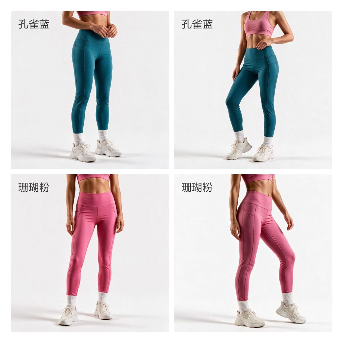 Mingda Yoga-Leggings in hoher Taille mit Seitentaschen, schnelltrocknend