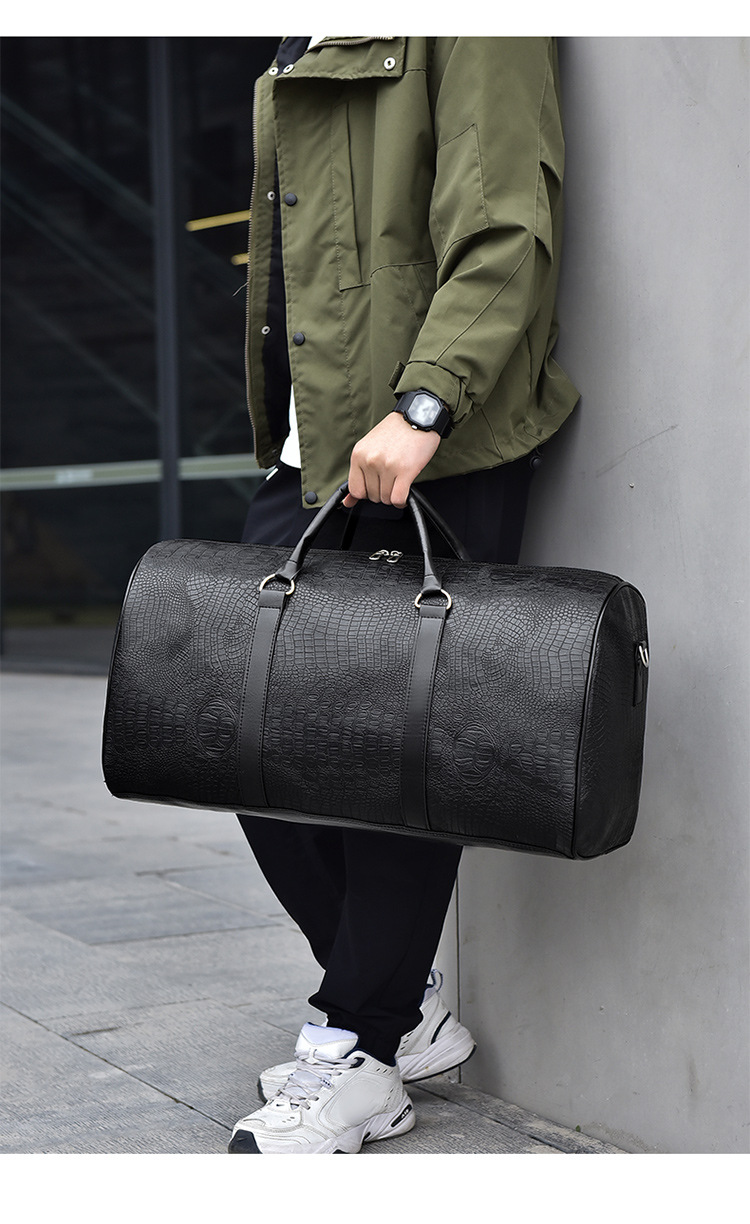 Men's travel bag, crocodile pattern, outdoor sports
