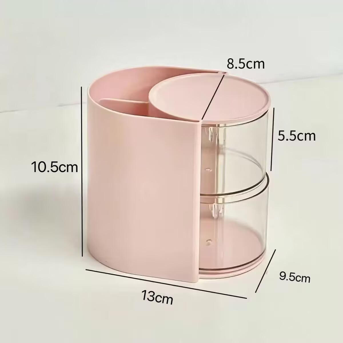 Rotating makeup storage box, multi-layer, plastic