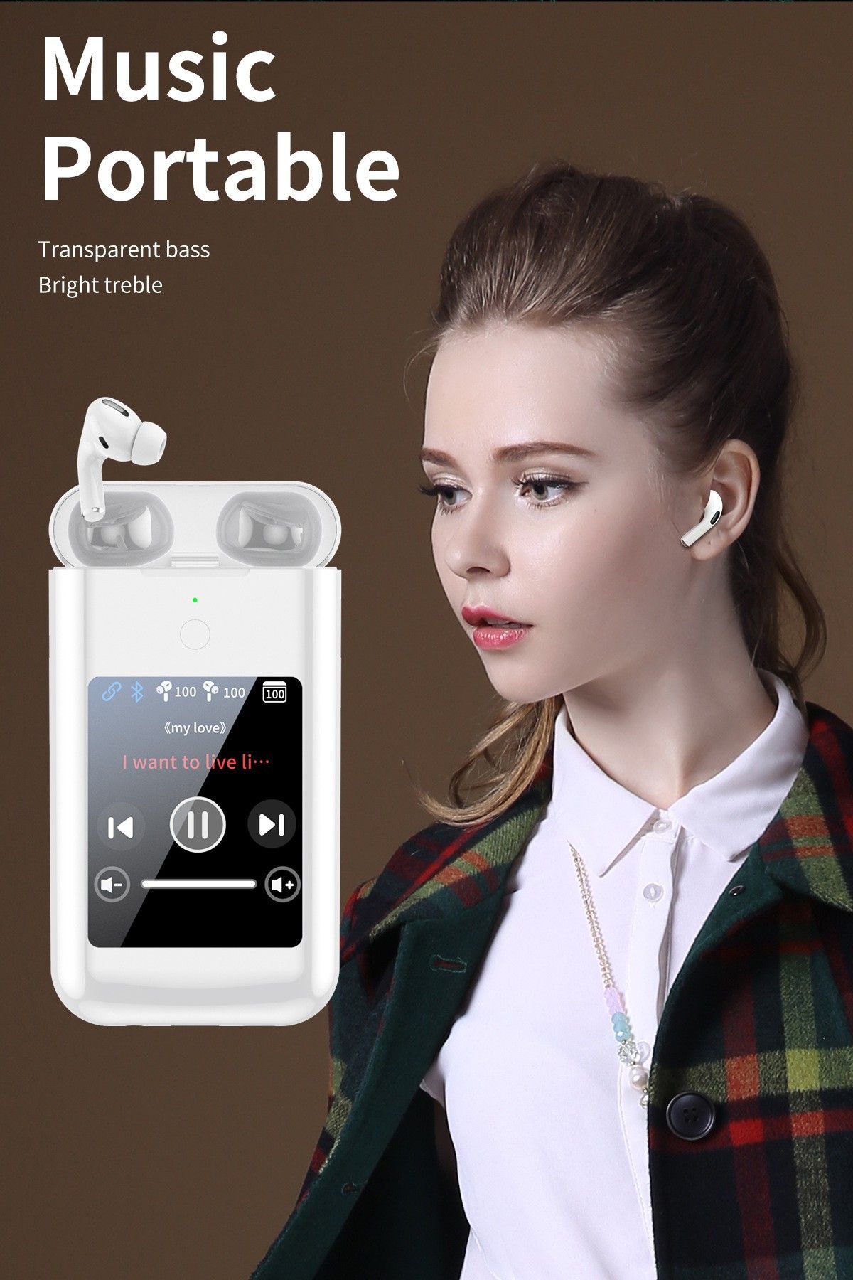 A98 BOX Bluetooth Earbuds Power Bank with 2.8 Inch Display 3-in-1