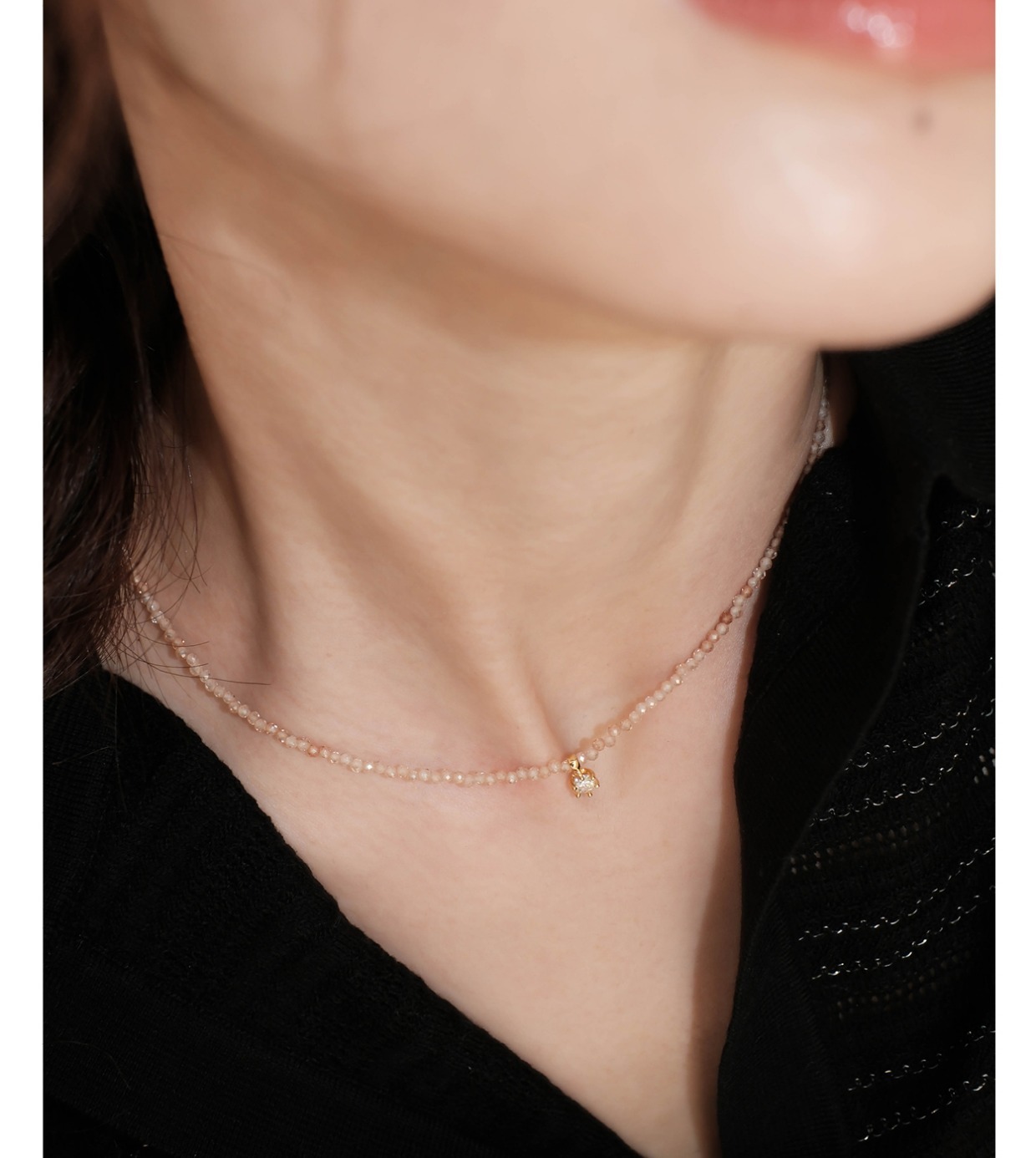 Kolye, Sanswood, gümüş, zirkon ve moissanite