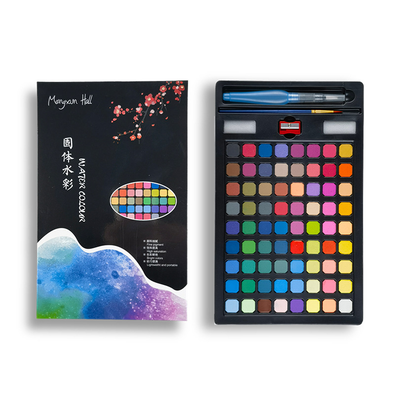 Aquarellfarben-Set, 72 Farben, Metallbox, für Kinder