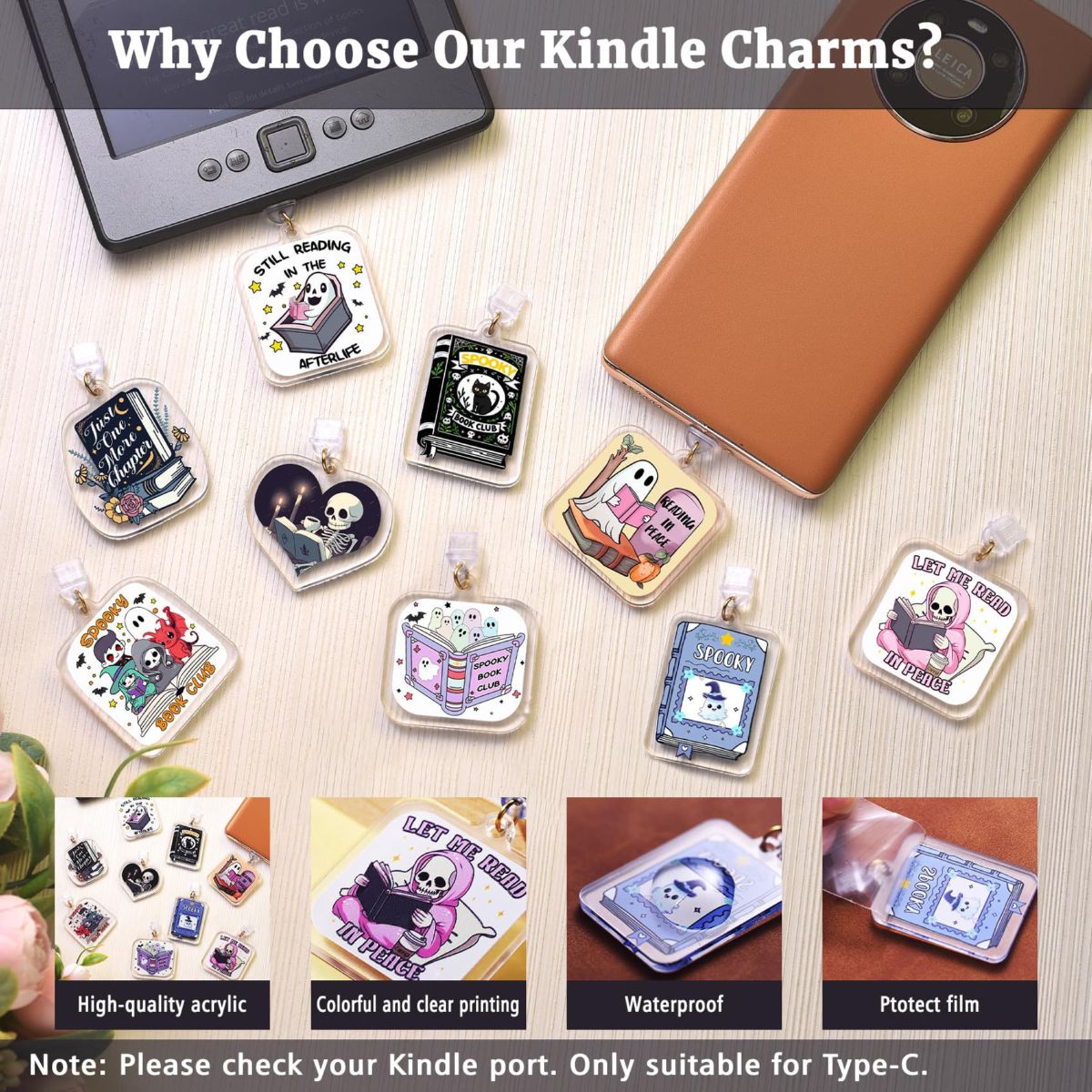 跨境龙形kindle防尘塞挂饰适用于type c/usb c个性精美设计手机挂