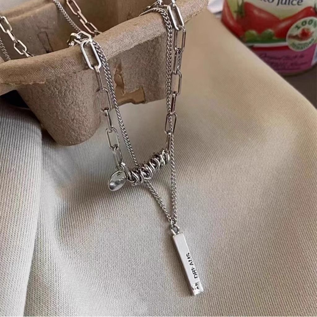 Double-layer women's necklace luxury sweater chain pendant