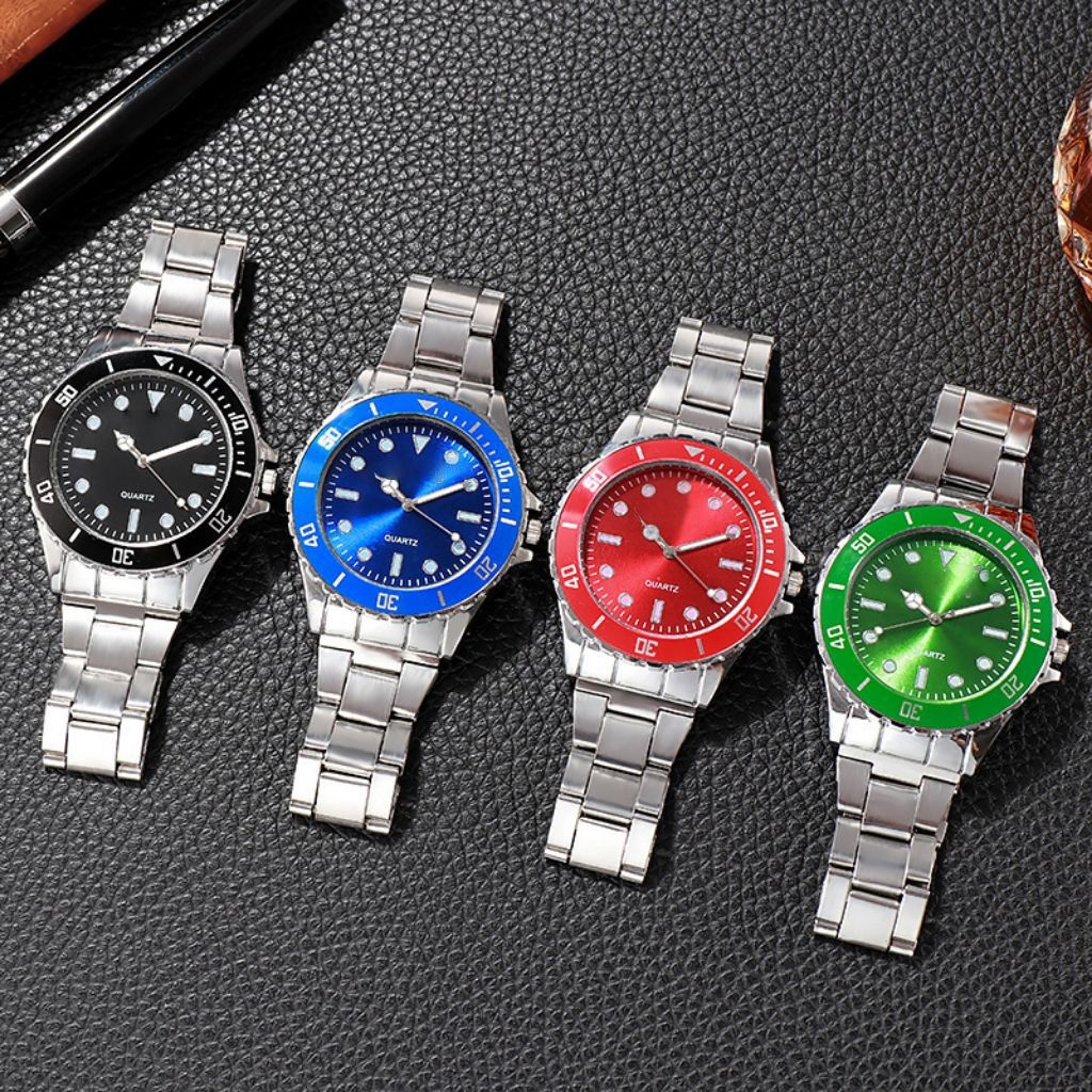 Herrenuhr mit Stahlarmband, Quarz, Leuchtzeiger