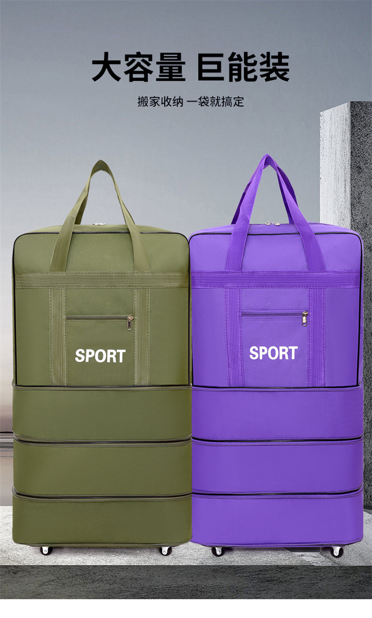 Foldable travel luggage with wheels, 158L capacity