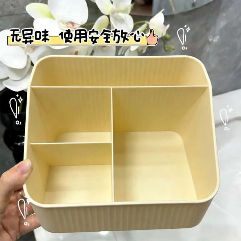 跨境化妆品收纳盒梳妆台桌面护肤品口红整理盒大容量分格置物架