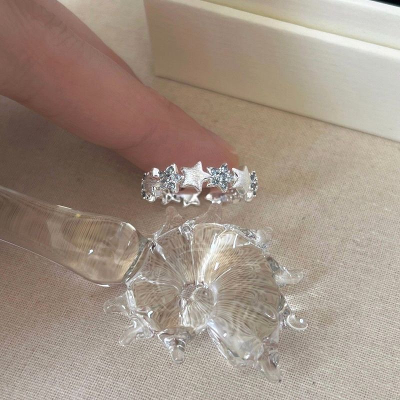 Butterfly ring for women with blue sparkling stone silver premium design