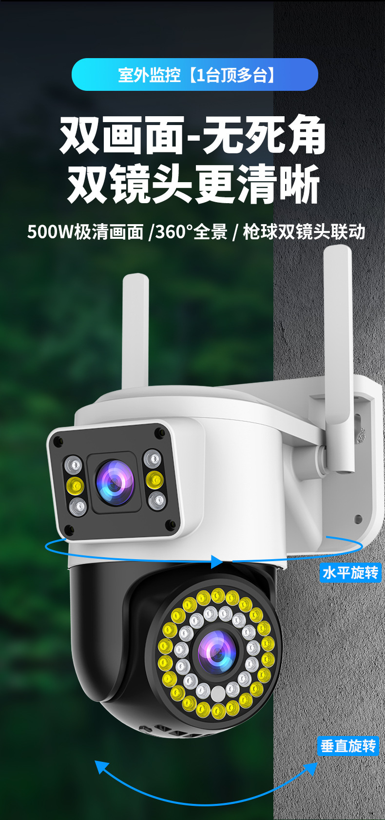 360° gözetim kamerası, gece görüşü, WiFi, 4G, su geçirmez