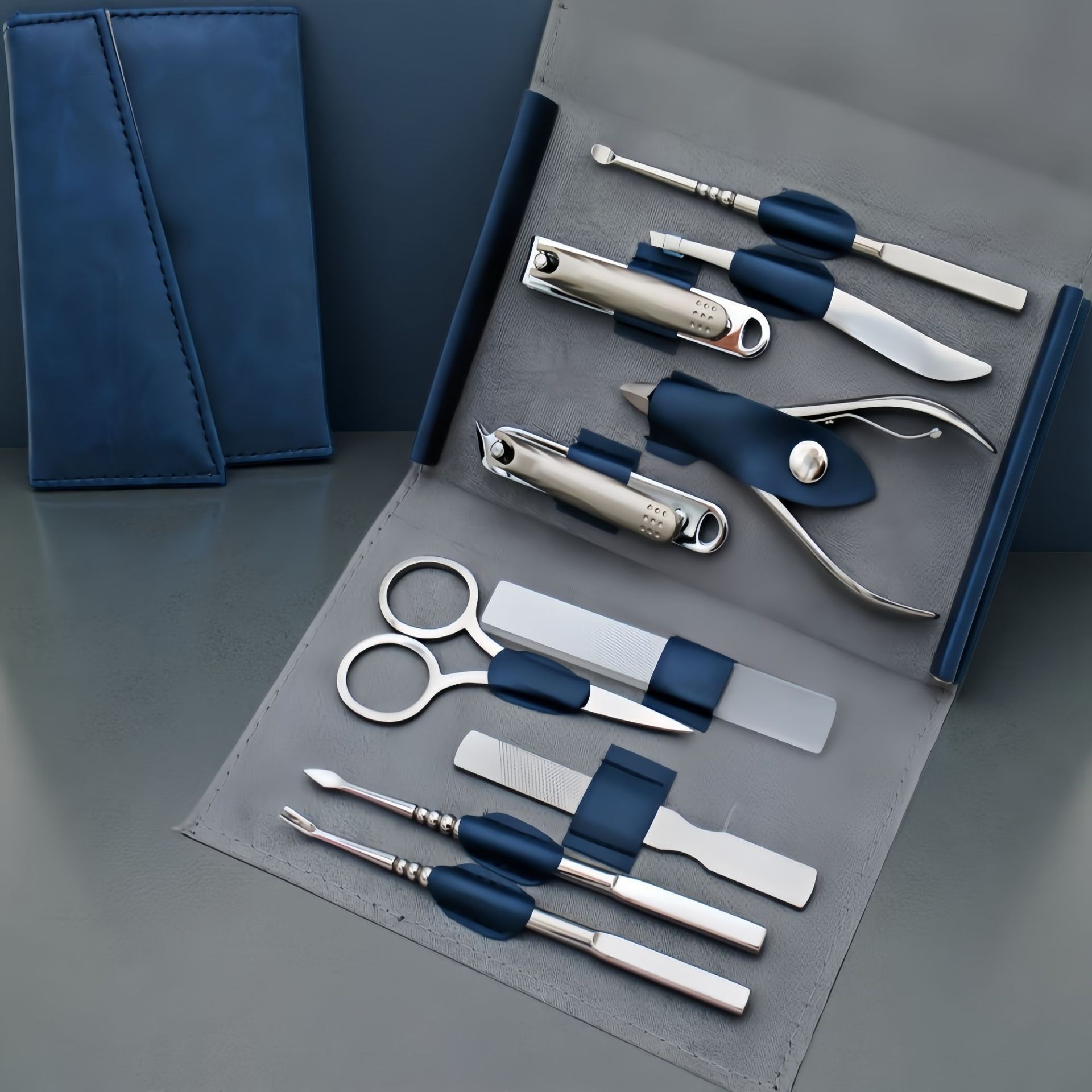 11-piece stainless steel nail and foot care set