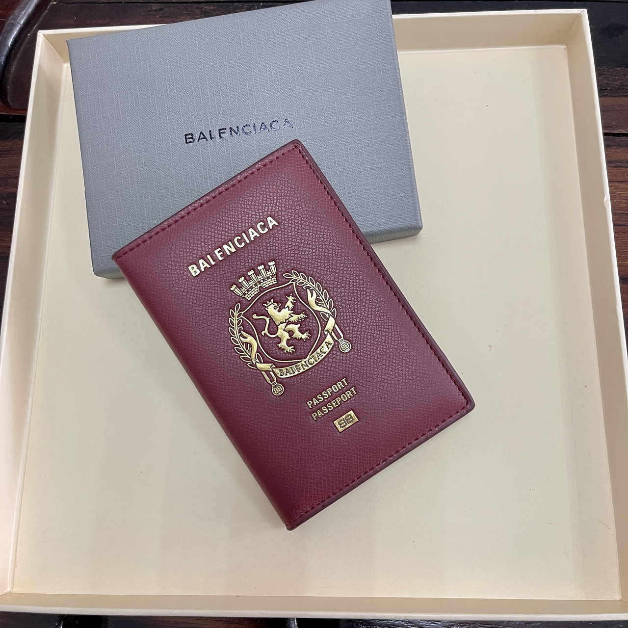 Passport wallet, genuine leather, first layer cowhide, card holder