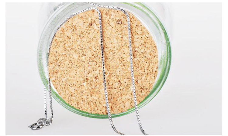S925 sterling silver necklace, O-shaped box, snake bone chain