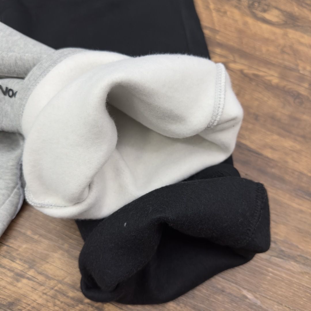 Herren-Fleece-Trainingsanzug mit Weiten-Beinen und reflektierendem Streifen