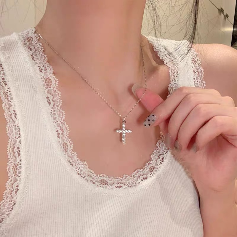 BM zircon cross necklace pendant for women