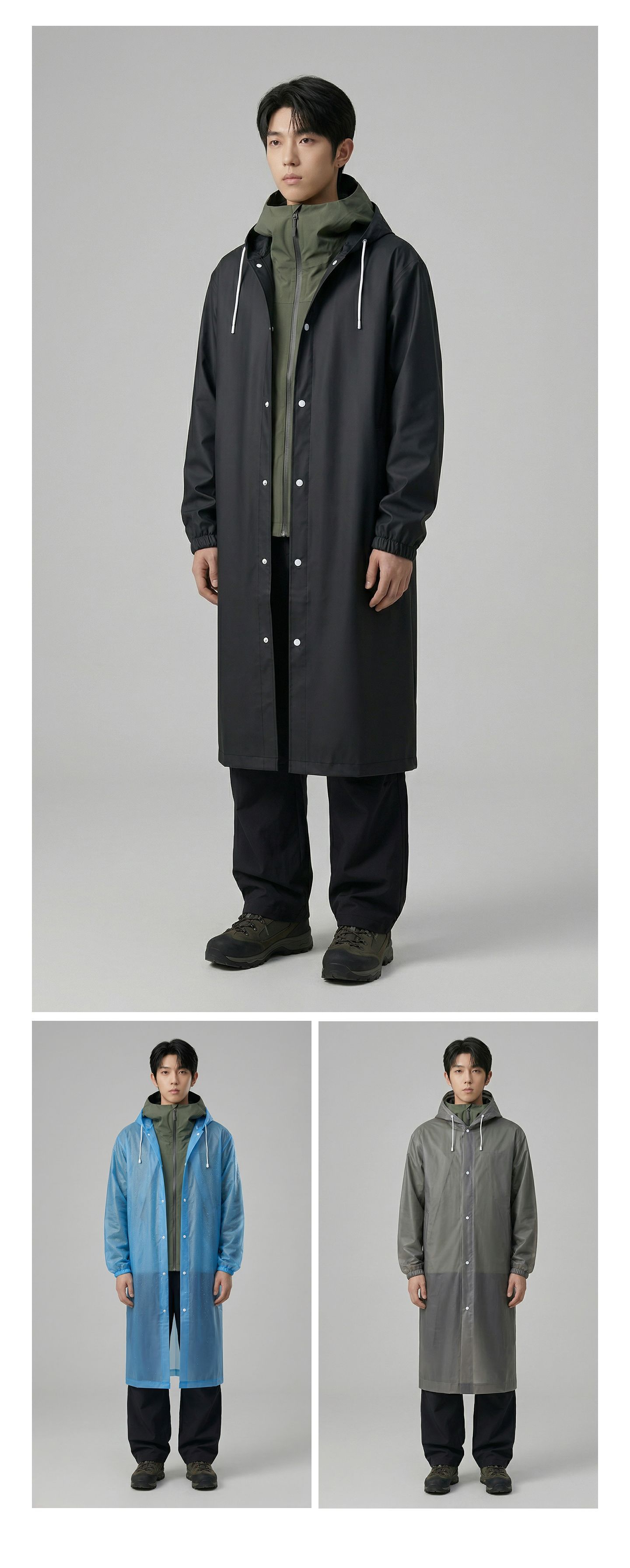 EVA raincoat outdoor hiking long thickened full body style