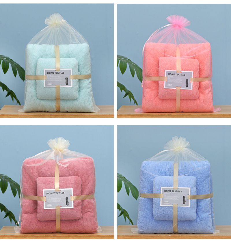 Mercan velvet towel set, soft and absorbent
