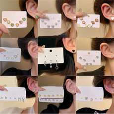 925 sterling silver earrings, retro geometric design