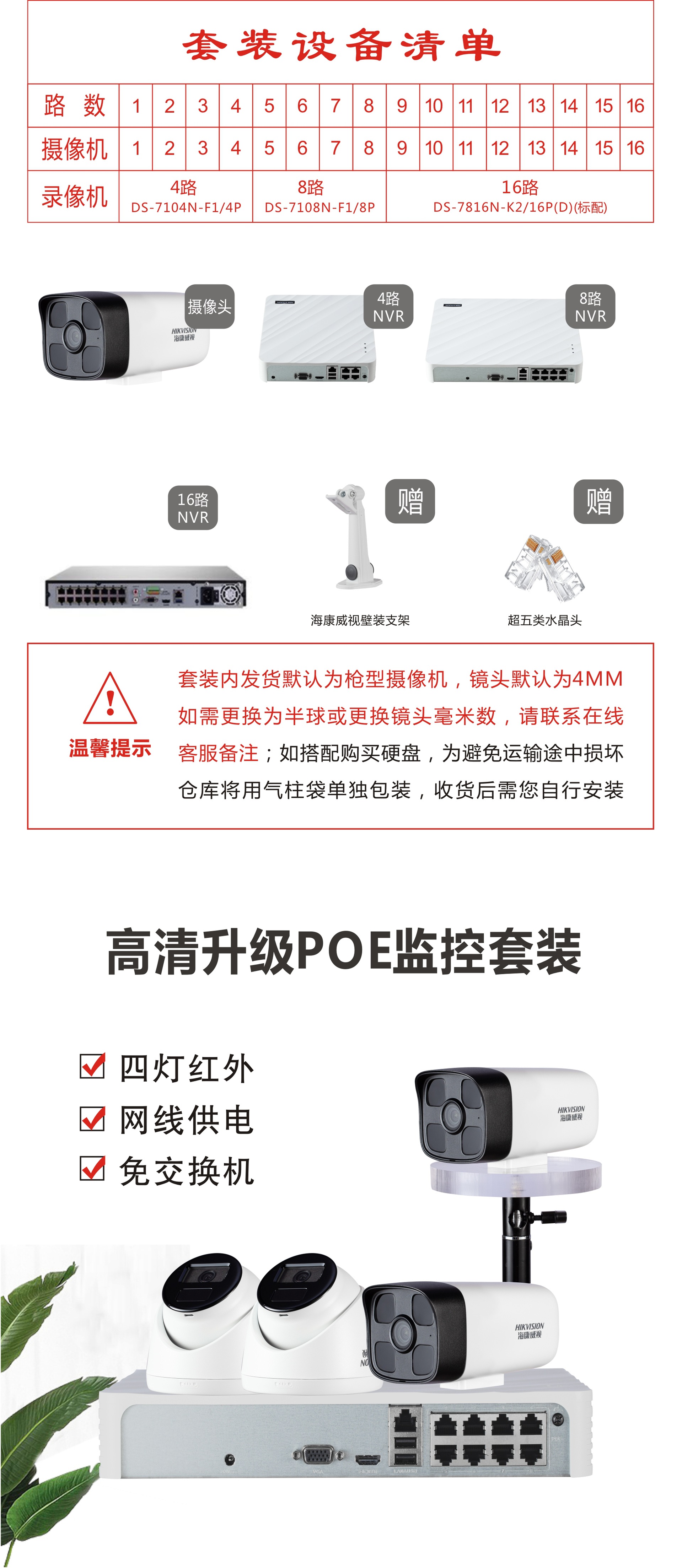 Hikvision security camera 2MP color night vision with audio