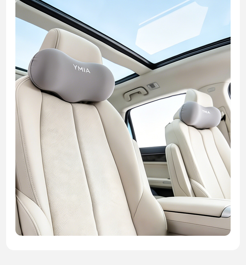 Memory foam car neck pillow with cervical support