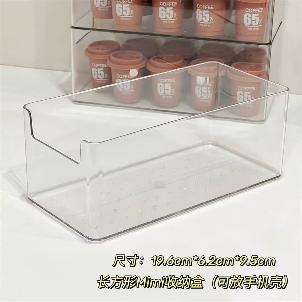 Acryl-Aufbewahrungsbox, transparent, stapelbar, Schreibtisch, Lagerung