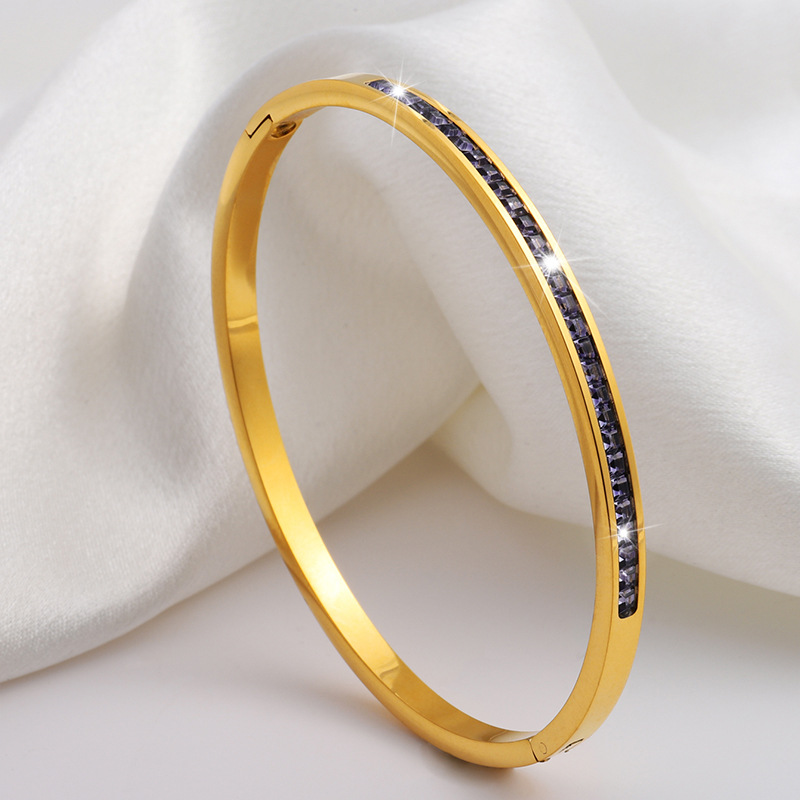 Titanstahl-Armband, vollständig mit Mikrodiamanten besetzt