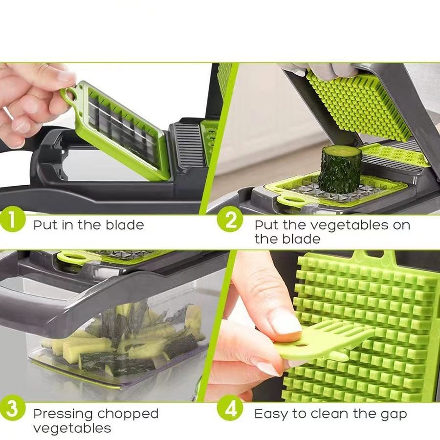Multifunctional vegetable cutter with shredder, julienne and slicer