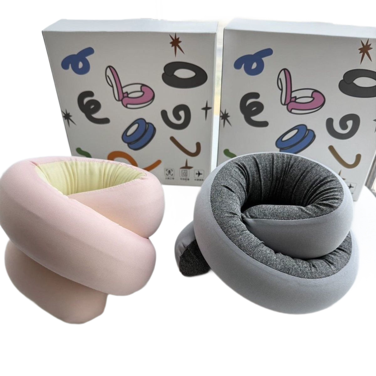 Adjustable Spiral Travel Pillow U-Shaped Transformable