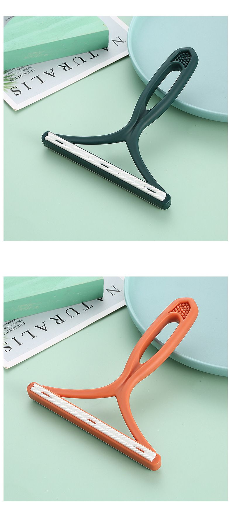 Manual double-sided lint remover for clothing and fabrics