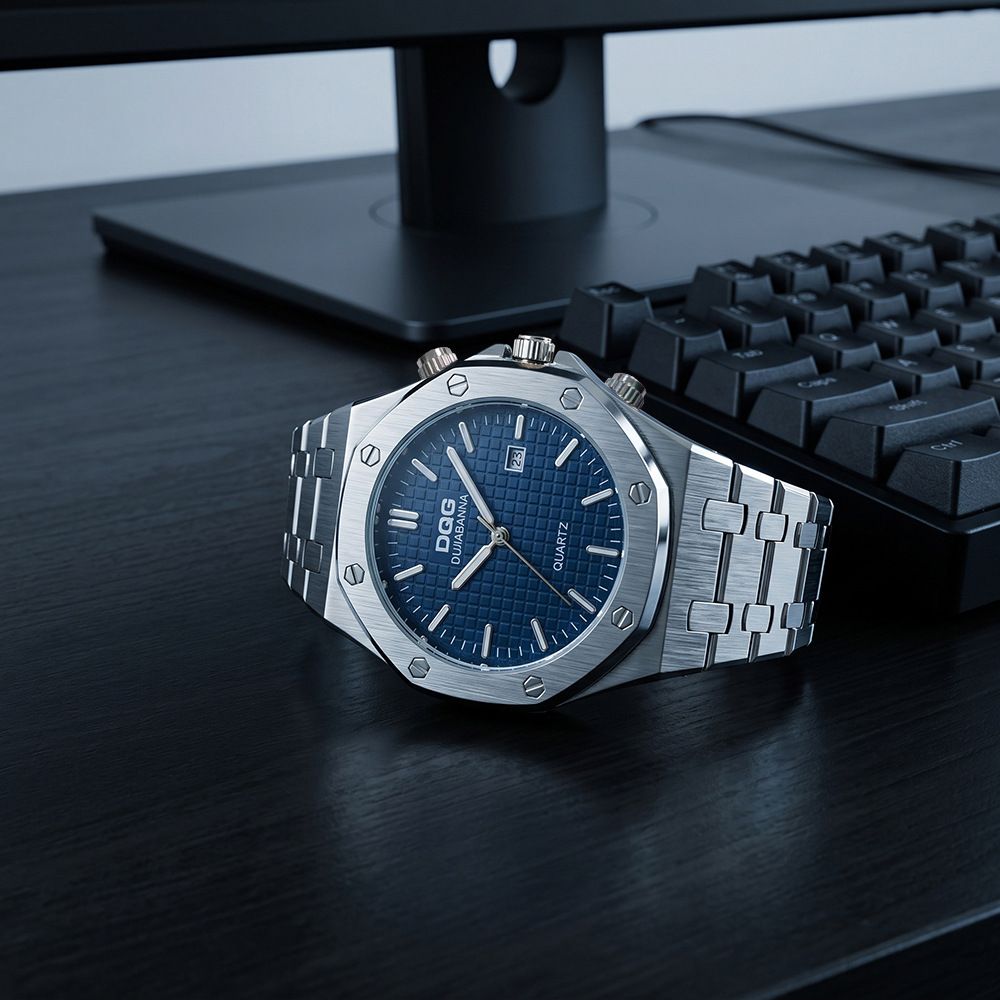 Herrenarmbanduhr, automatisches Quarz, Legierungsstahl