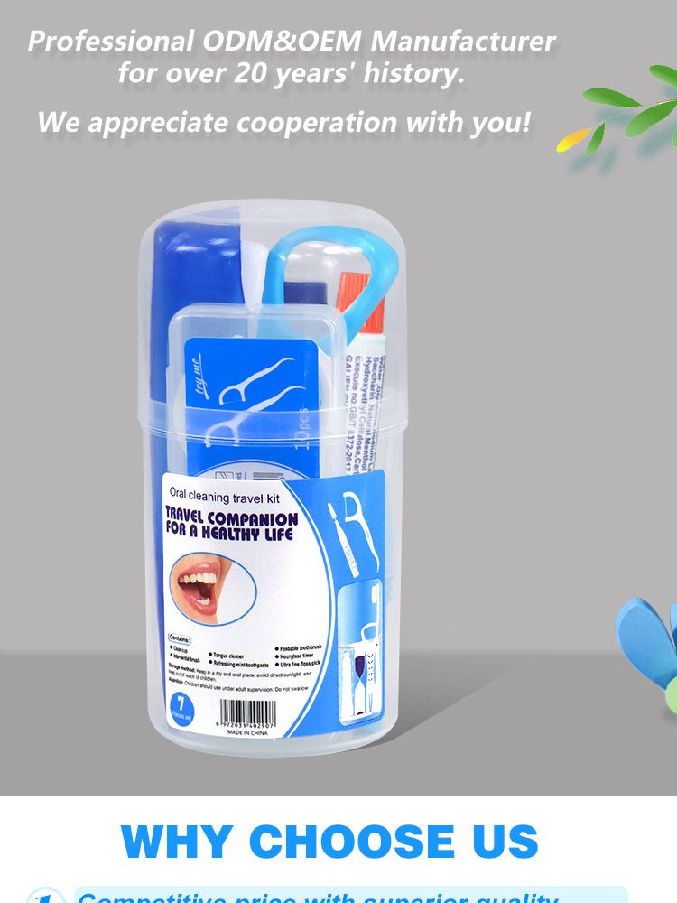 7-Piece Oral Care Kit with Toothbrush and Floss