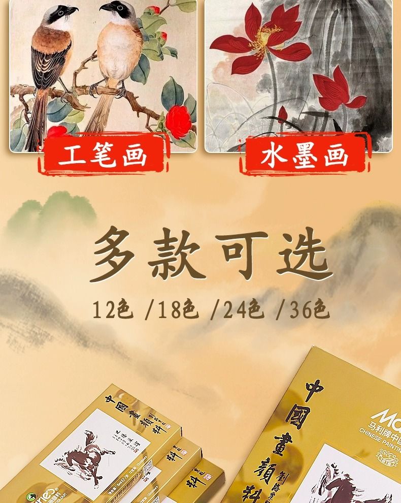 Marley Chinese Painting Pigment Set for Beginners, Ink Paint