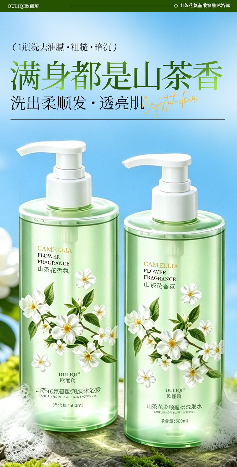 Kamelien-Shampoo 500ml mit Weiße Tee-Set