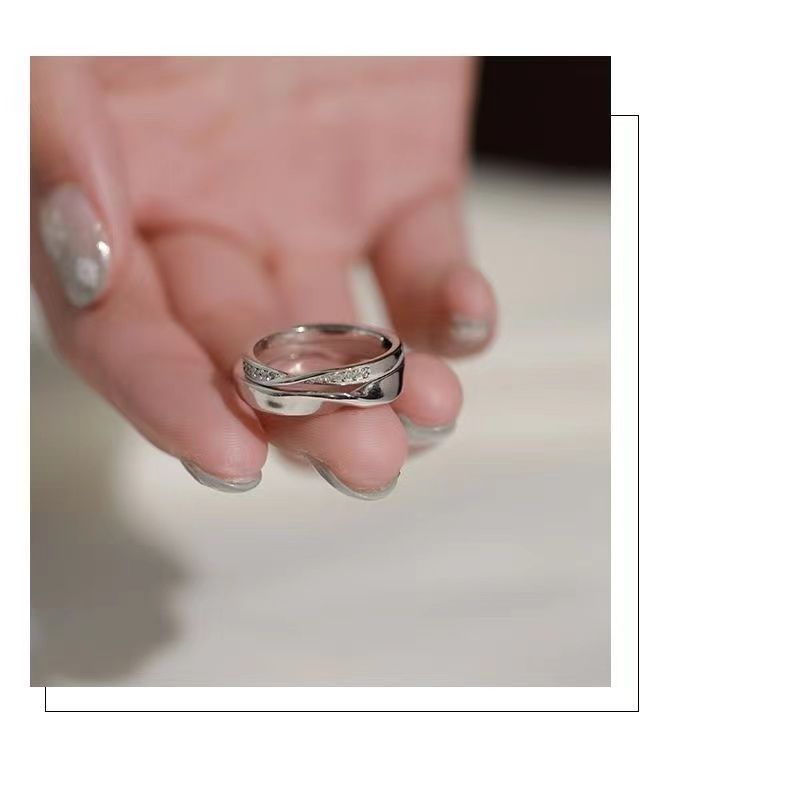 S925 sterling silver Mobius couple ring