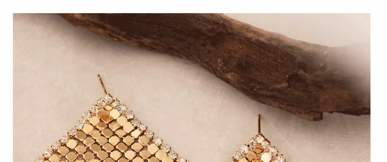 Diamond zircon tassel earrings, French vintage style