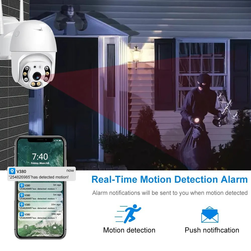 V380 dome surveillance camera WiFi remote viewing, high resolution