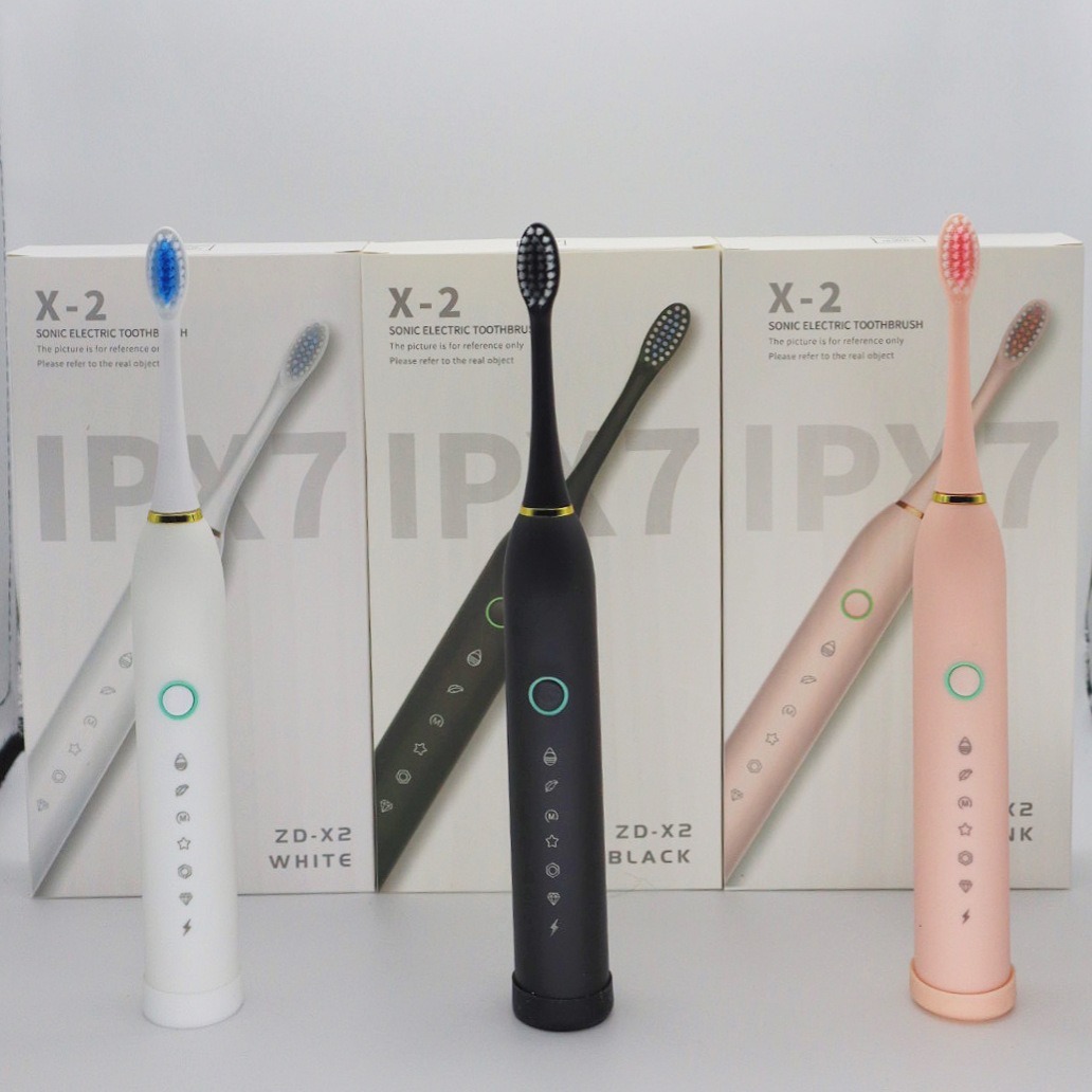 Adult electric toothbrush, sonic, soft bristles, rechargeable