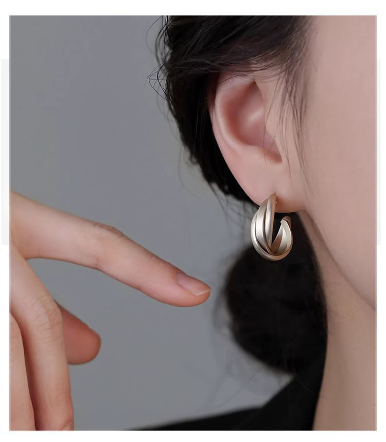 S999 Sterling Silver Geometric Cross Stud Earrings