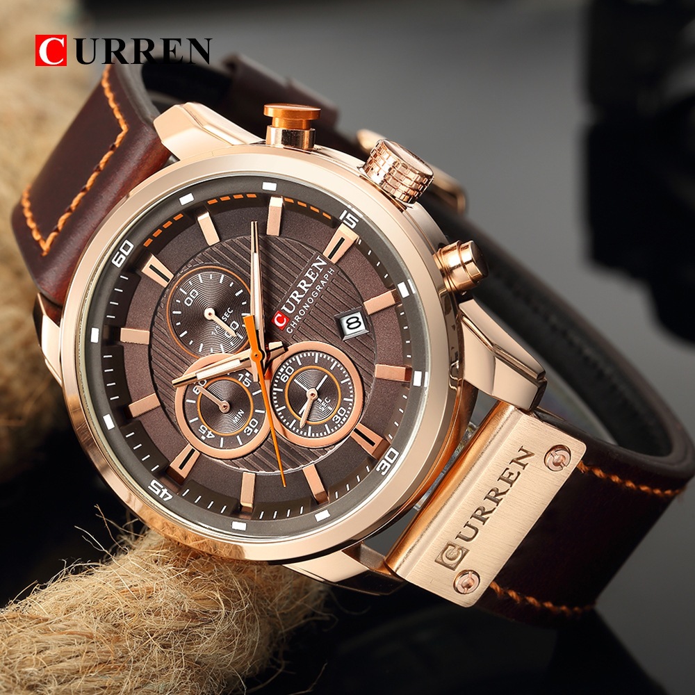 CURREN Herrenuhr, braun, wasserdicht