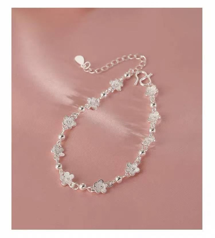 925er Silber Blüten-Armband elegant für Damen